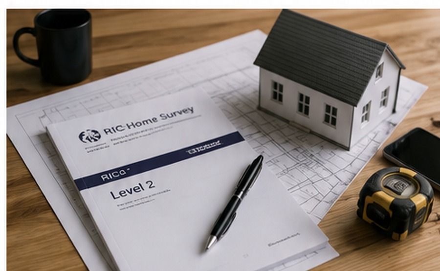 Property inspection paperwork and measuring equipment